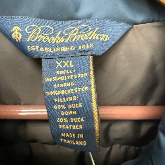 NWT Brook Brothers Puffer Blue Jacket Duck Down Men’s Size XXL - Picture 11 of 13